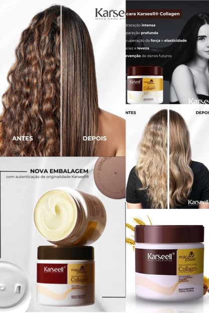 Karseell- Maca Essence Oil 50ml & Hair Repair Collagen 500ml Combo- Hair Repair Treatment for Dry, Damaged & Frizzy Hair