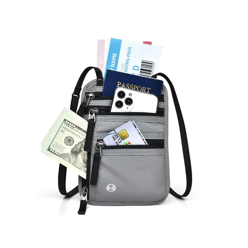 **Multi-Functional Travel Passport Bag – Compact Document Organizer for Passport, Cards, Cash & Travel Essentials**